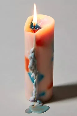 Ri-Ri-Ku: Drip Taper Candle - Peach