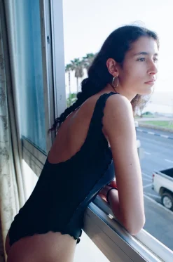 Sherris: Ruffle Corset One Piece - Brown