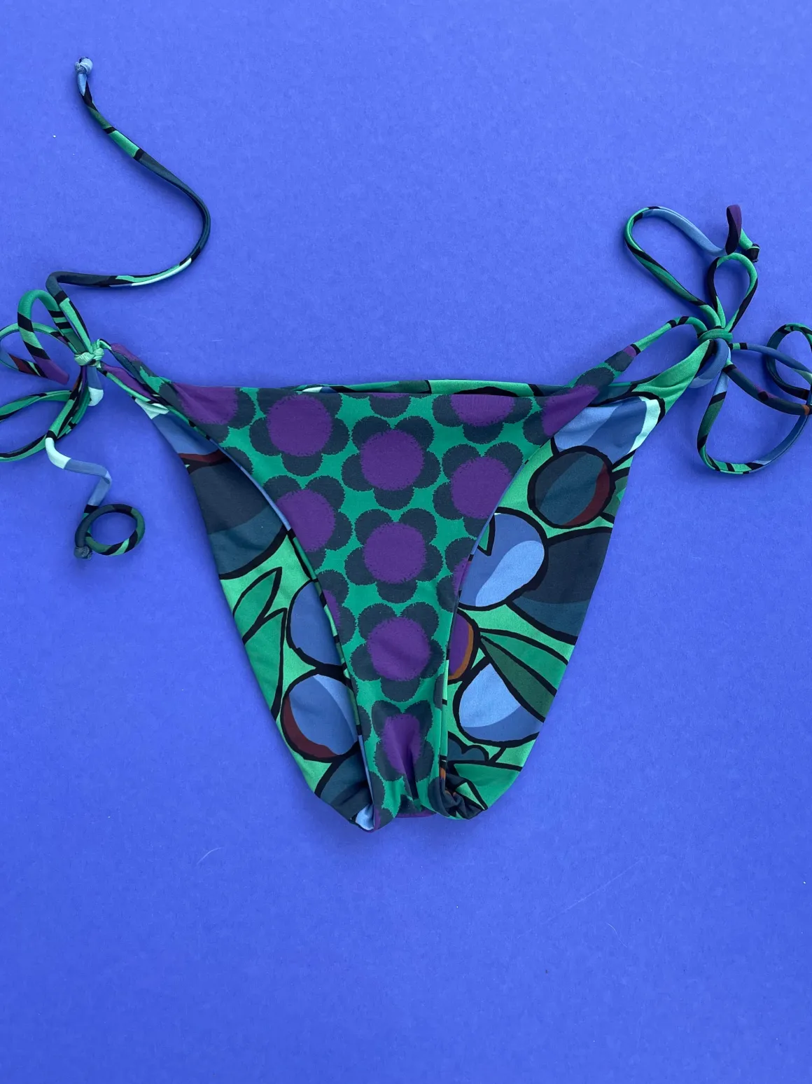 Siyu: Limona Reversible Tie Side Bikini Bottom - Purple Multi