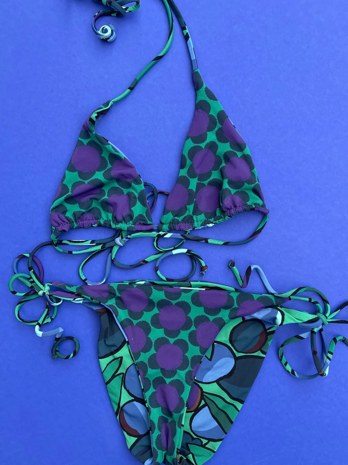 Siyu: Limona Reversible Tie Side Bikini Bottom - Purple Multi
