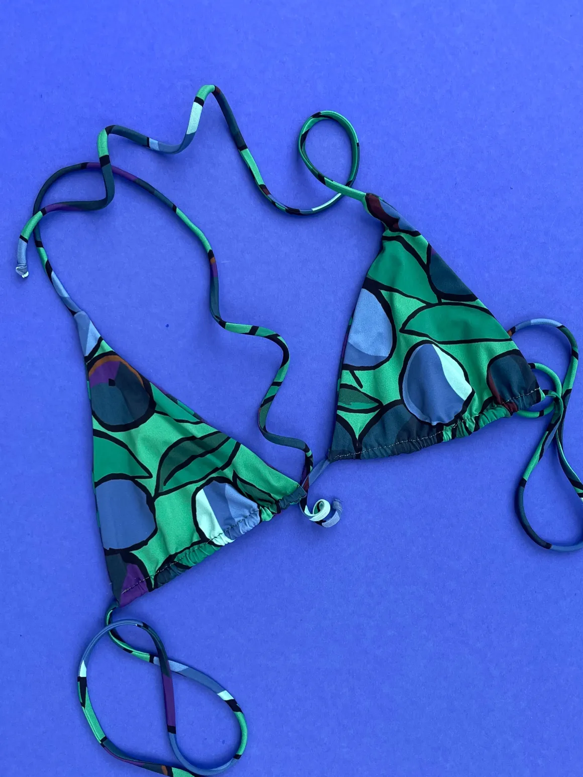 Siyu: Limona Reversible Triangle Bikini Top - Purple Multi