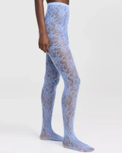 Stems: Eden Lace Tights - Blue