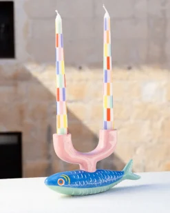 Talking Tables: Checkered Taper Candle