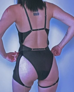 The End: Traveling Cutout Bodysuit - Black