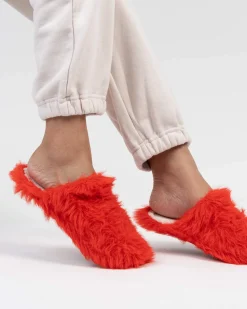 Verloop: Faux Fur Slide Slippers - Poppy