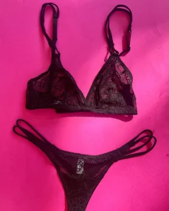 Yasmine Eslami: Alice Lace Soft Bra - Black