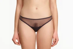Yasmine Eslami: Jeanne Basic Mesh Thong - Espresso