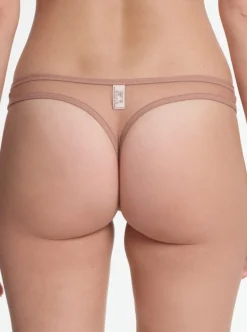 Yasmine Eslami: Jeanne Basic Mesh Thong - Latte
