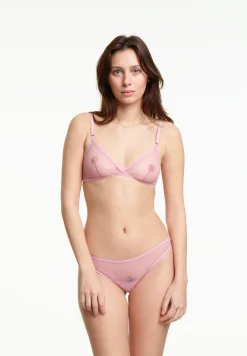 Yasmine Eslami: Jeanne Basic Mesh Thong - Mauve