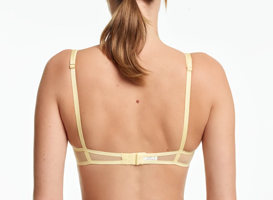 Yasmine Eslami: Jeanne Mesh Underwire Bra - Sunny
