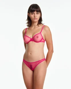 Yasmine Eslami: Jeanne Mesh Panty - Indian Pink