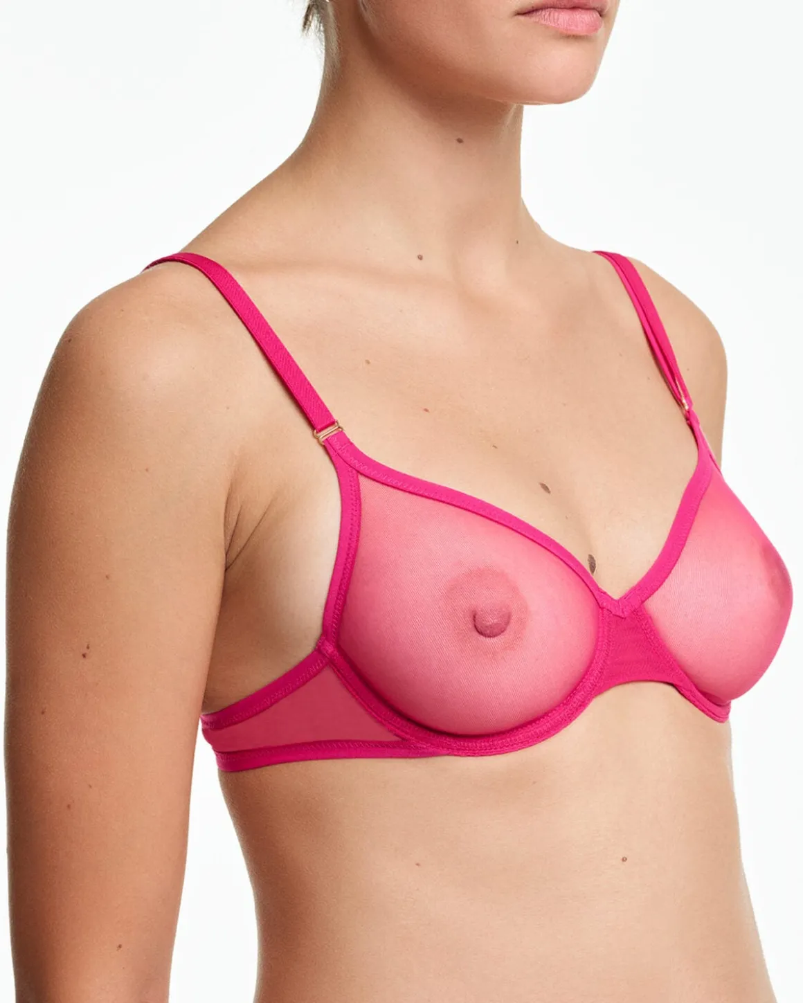 Yasmine Eslami: Jeanne Mesh Underwire Bra - Indian Pink