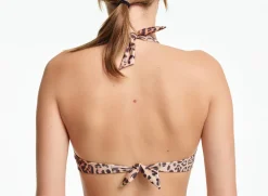 Yasmine Eslami: Lena Halter Bikini Top - Leopard