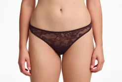 Yasmine Eslami: Louise Flower Lace Thong - Ristretto