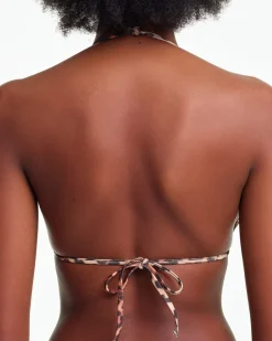 Yasmine Eslami: Mica Triangle Bikini Top - Leopard