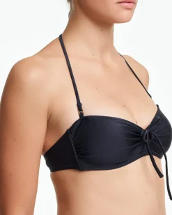 Yasmine Eslami: Zoia Bandeau Bikini Top - Black
